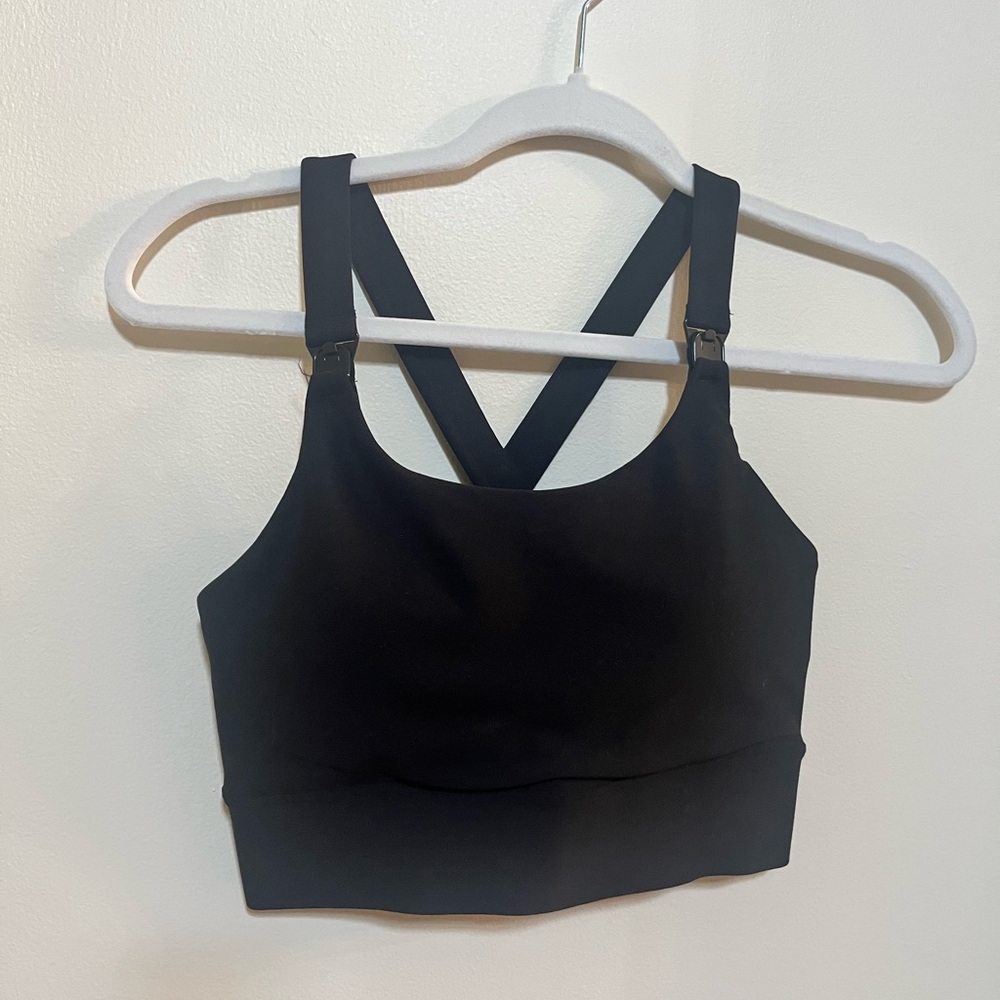 Black Women's Nursing Sports Bra